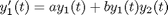 $y_1'(t) = a y_1(t) + b y_1(t) y_2(t)$